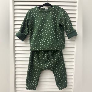 Nordstrom: Green Polka Dot Sweatsuit Set